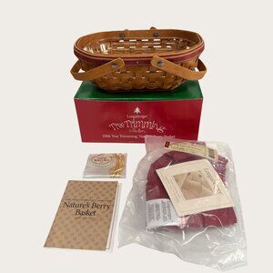 New Longaberger 2006 Tree Trimming Nature's Berry Basket Liner Protector Tie On